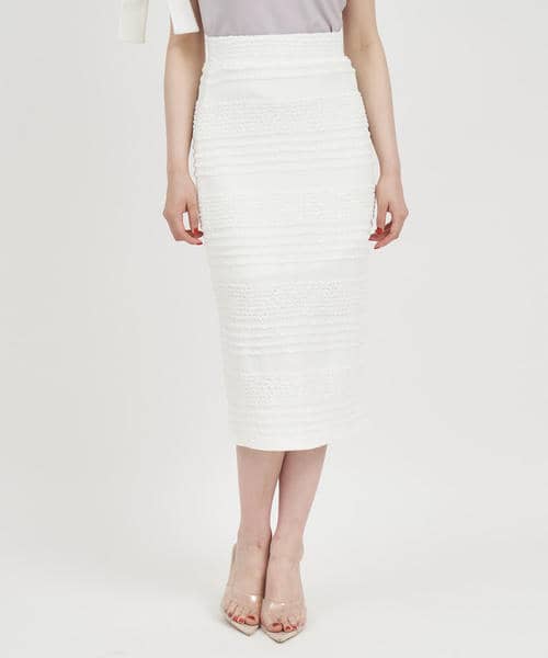 ジャガードカットタイトスカート 詳細画像