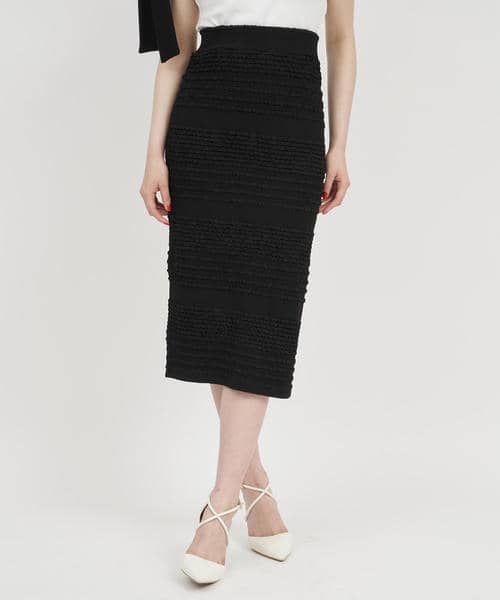 ジャガードカットタイトスカート 詳細画像