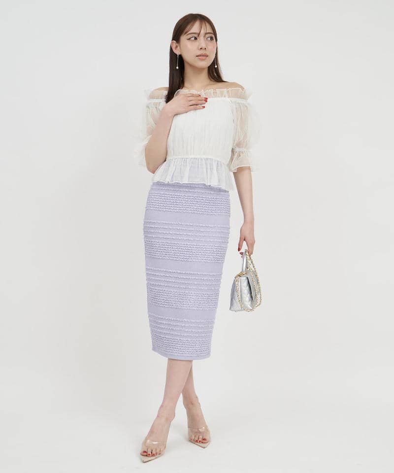 ジャガードカットタイトスカート 詳細画像 パープル 6