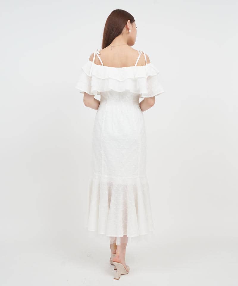 ラッフルフリルオフショルマーメイドワンピース 詳細画像 オフホワイト 3