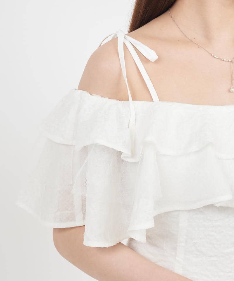 ラッフルフリルオフショルマーメイドワンピース 詳細画像 オフホワイト 7