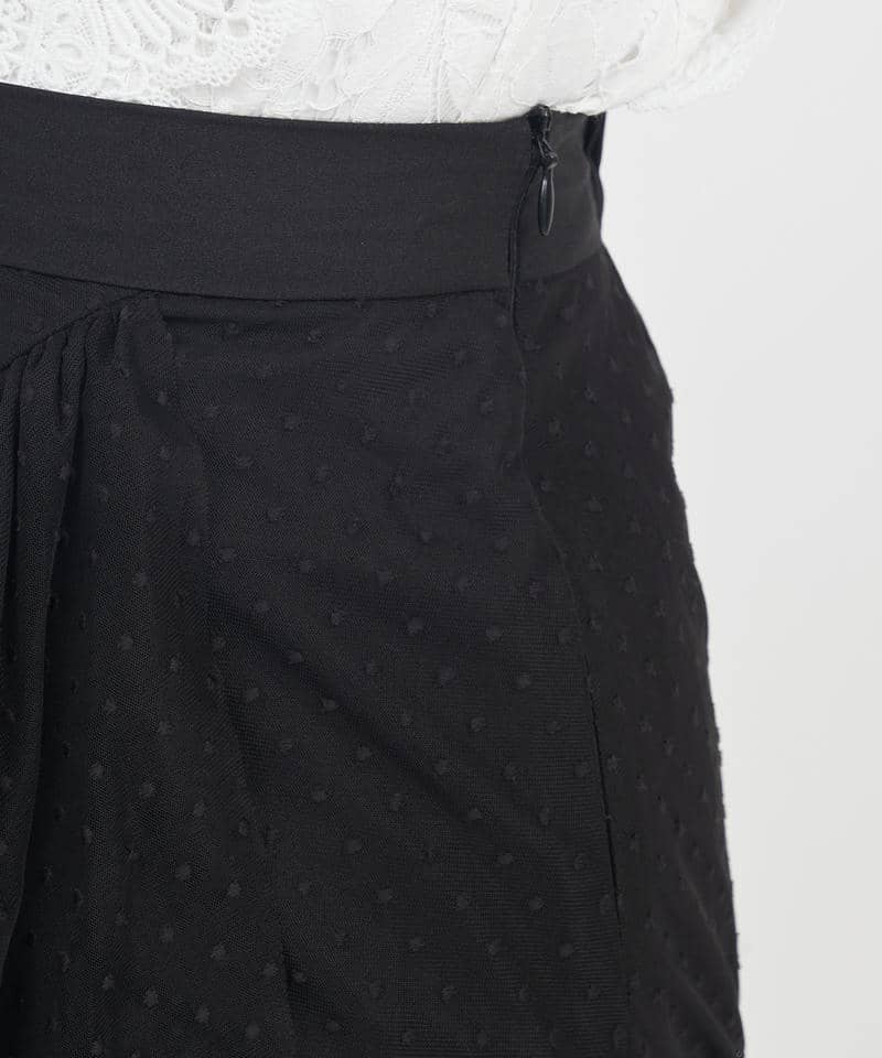 ドットチュールラッフルイレヘムスカート 詳細画像 ブラック 5