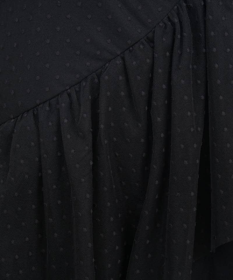 ドットチュールラッフルイレヘムスカート 詳細画像 ブラック 6