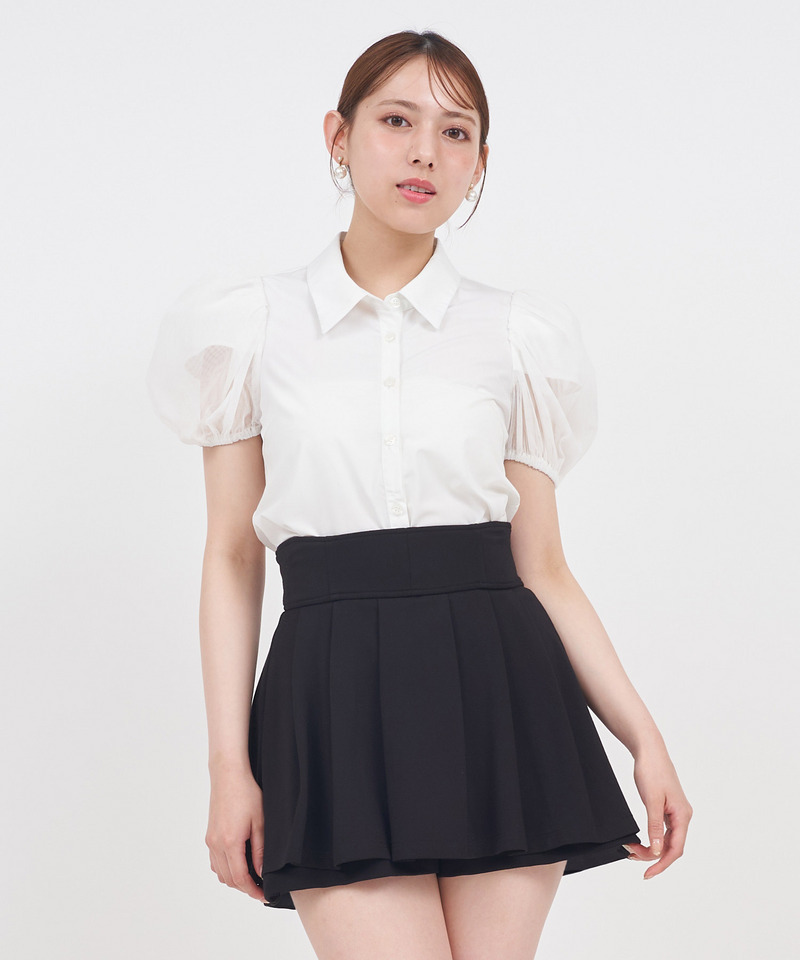 パフスリチュールシャツブラウス 詳細画像 オフホワイト 1