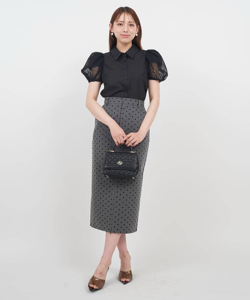 パフスリチュールシャツブラウス 詳細画像 ブラック 2