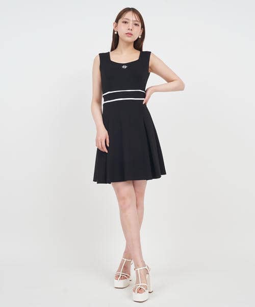 オリジナルロゴ刺繍カットミニフレアワンピース 詳細画像