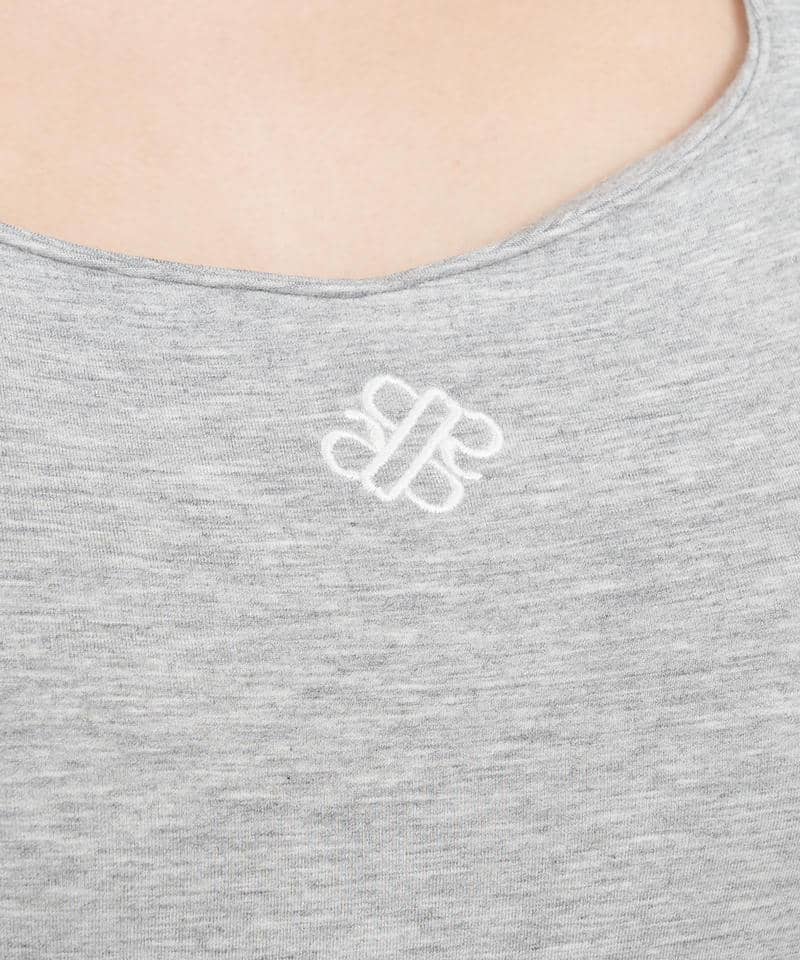 オリジナルロゴ刺繍カットミニフレアワンピース 詳細画像 グレー 5