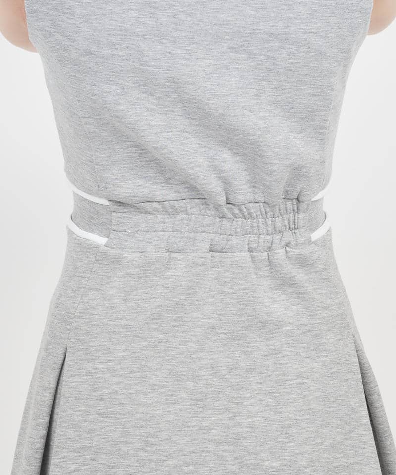 オリジナルロゴ刺繍カットミニフレアワンピース 詳細画像 グレー 6