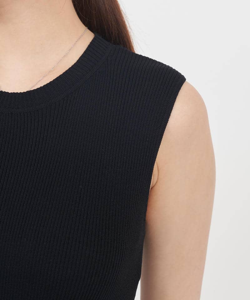 配色プリーツロングニットワンピース 詳細画像 ブラック 5