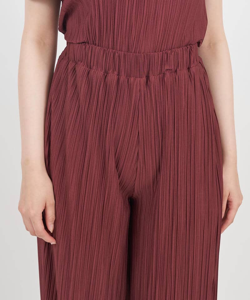 カットプリーツワイドパンツ 詳細画像 ボルドー 4