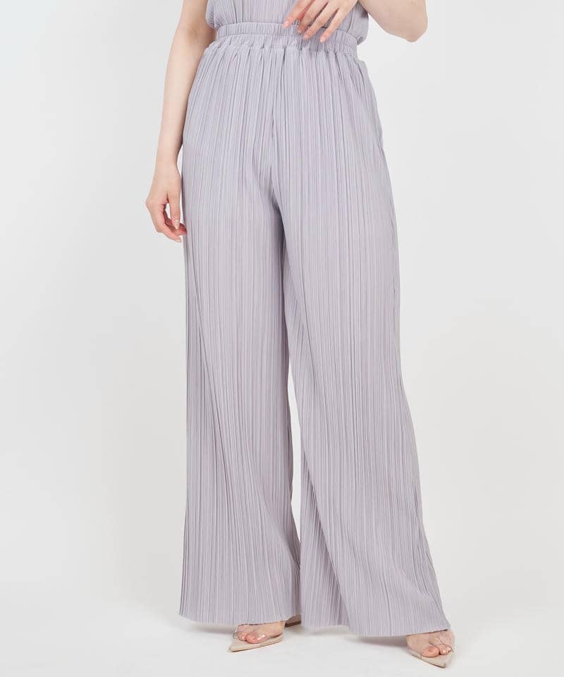 カットプリーツワイドパンツ 詳細画像 ライトグレー 2