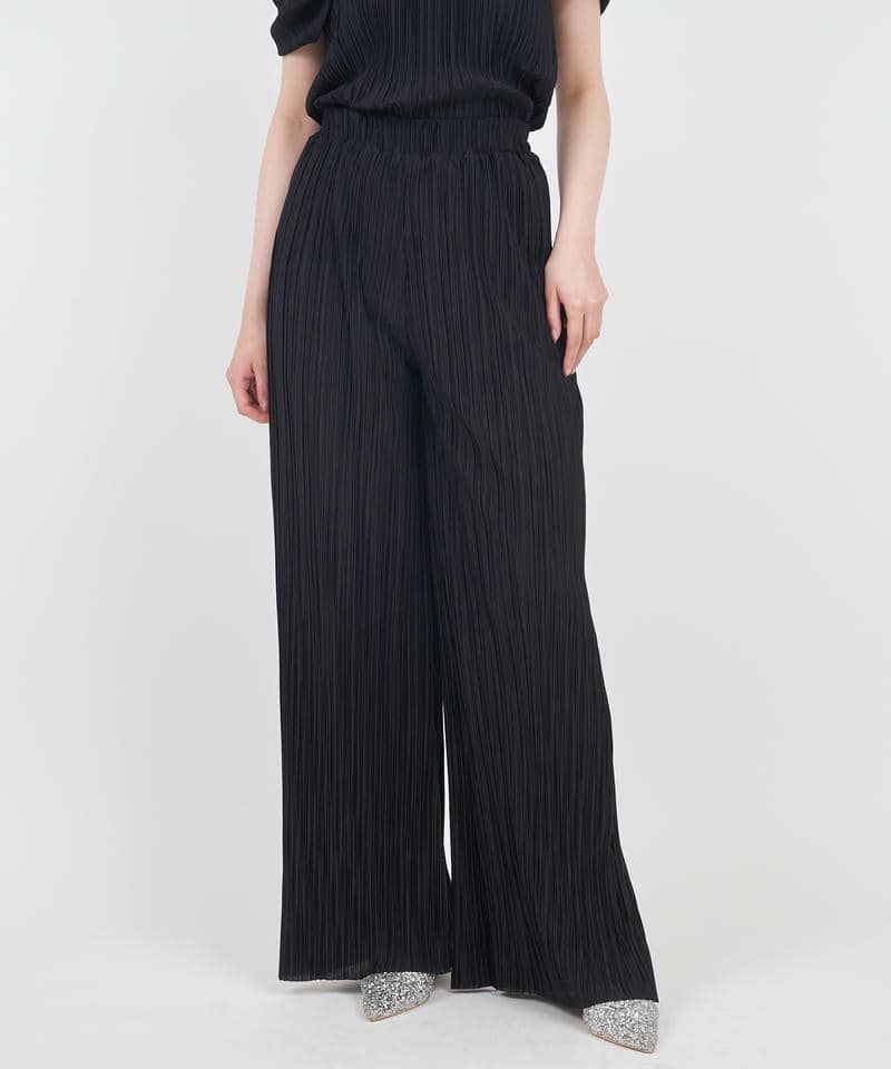 カットプリーツワイドパンツ 詳細画像 ブラック 2