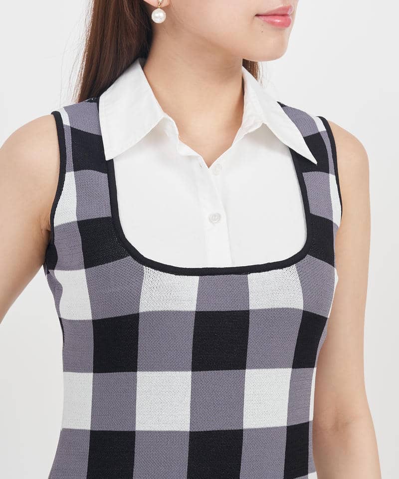 アソートシャツドッキングミニワンピース 詳細画像 ブラック系 4