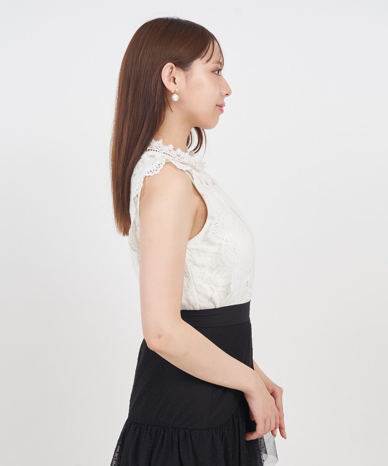 レースノースリーブカットトップス 詳細画像 ピンク 3