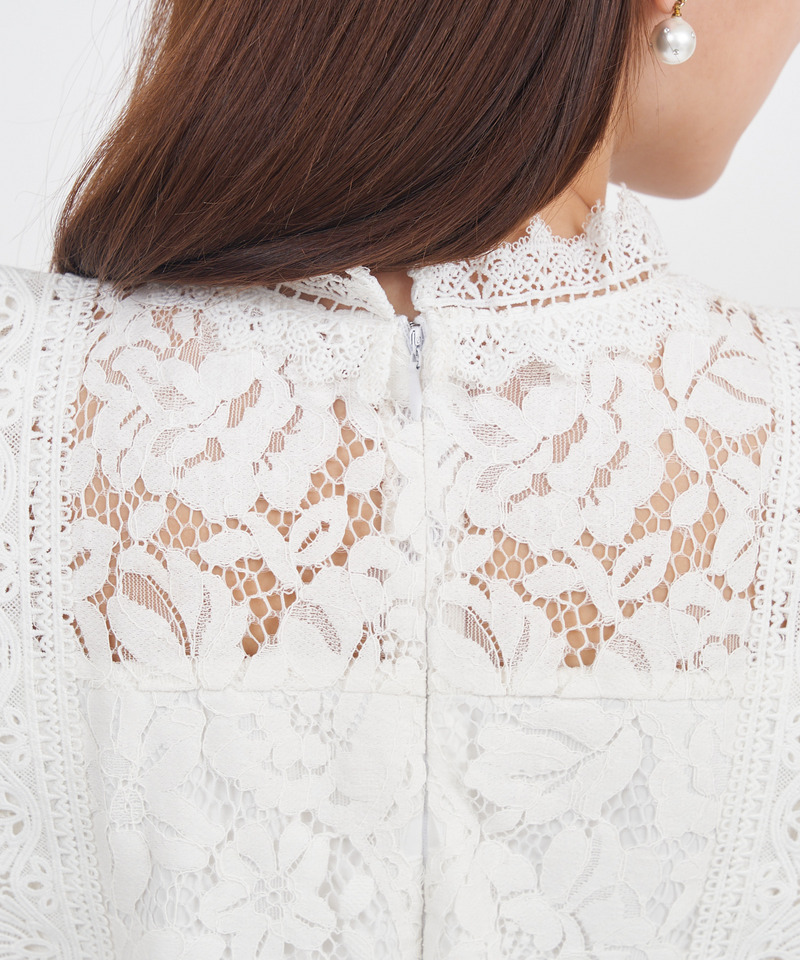 レースノースリーブカットトップス 詳細画像 ピンク 6