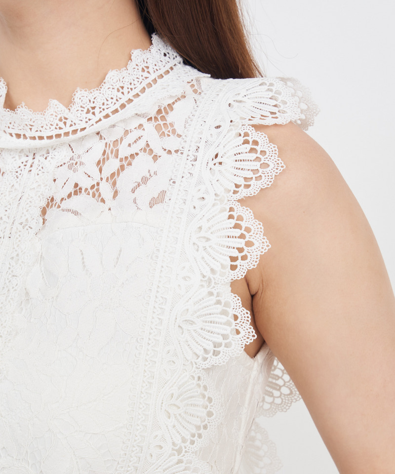 レースノースリーブカットトップス 詳細画像 ピンク 7