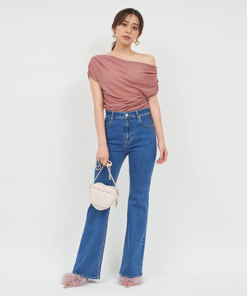 アシンメトリードレープカットトップス 詳細画像 ピンク 11