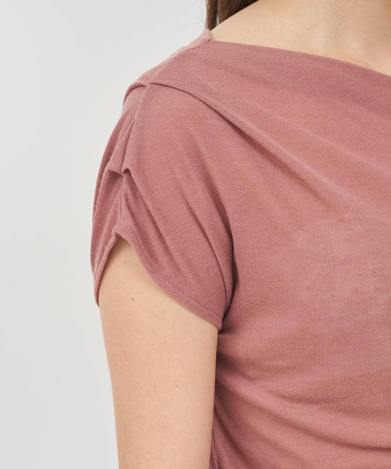 アシンメトリードレープカットトップス 詳細画像 ピンク 8