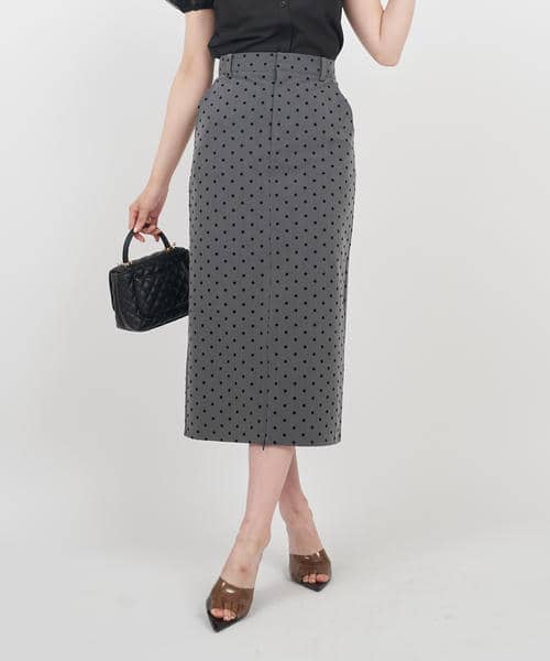 スリットファスナードットタイトスカート 詳細画像