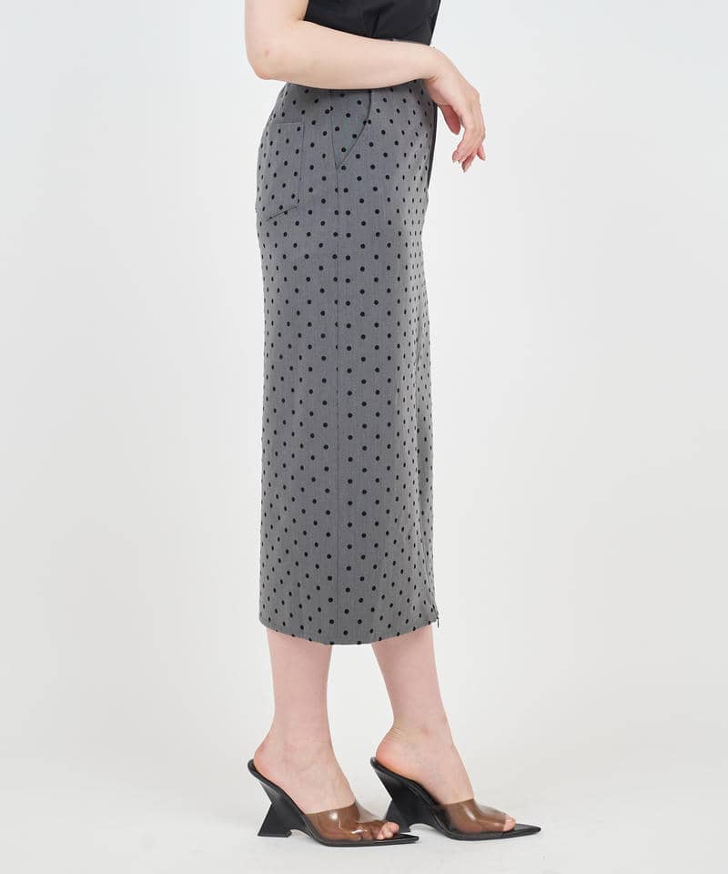 スリットファスナードットタイトスカート 詳細画像 グレー 2