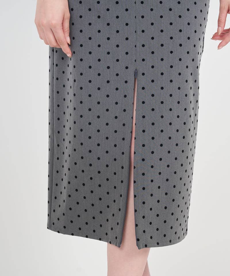 スリットファスナードットタイトスカート 詳細画像 グレー 5