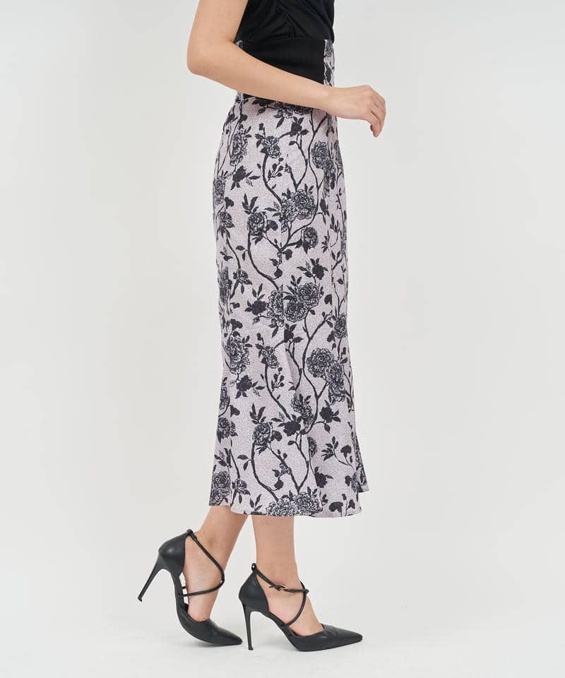 オリジナル花柄ハイウエストマーメイドスカート 詳細画像 ベージュ 2