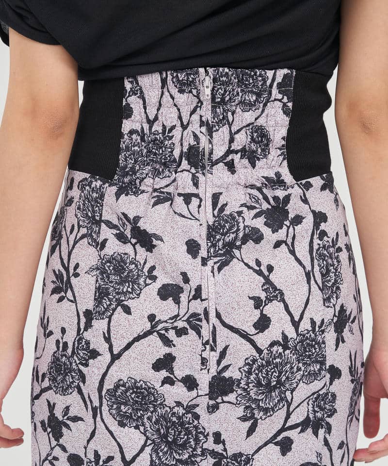 オリジナル花柄ハイウエストマーメイドスカート 詳細画像 ベージュ 4