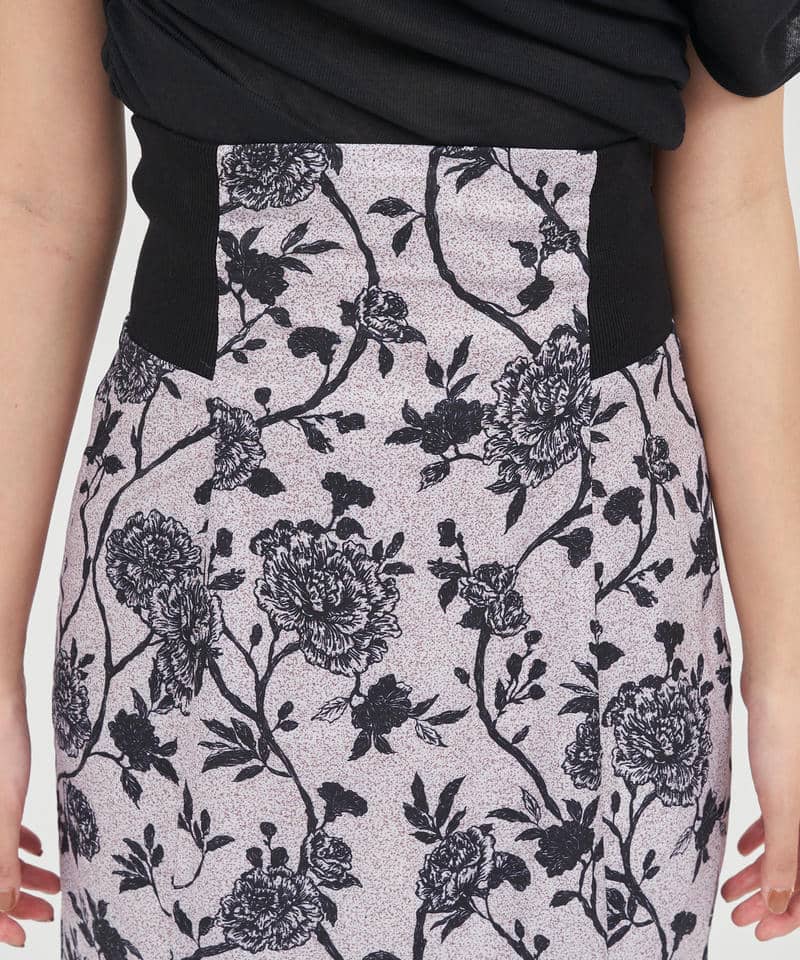 オリジナル花柄ハイウエストマーメイドスカート 詳細画像 ベージュ 5
