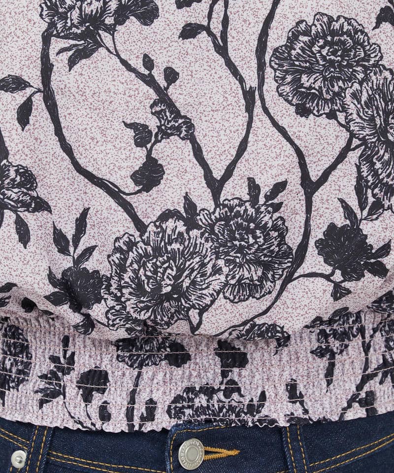 オリジナル花柄パフスリーブブラウス 詳細画像 ベージュ 6