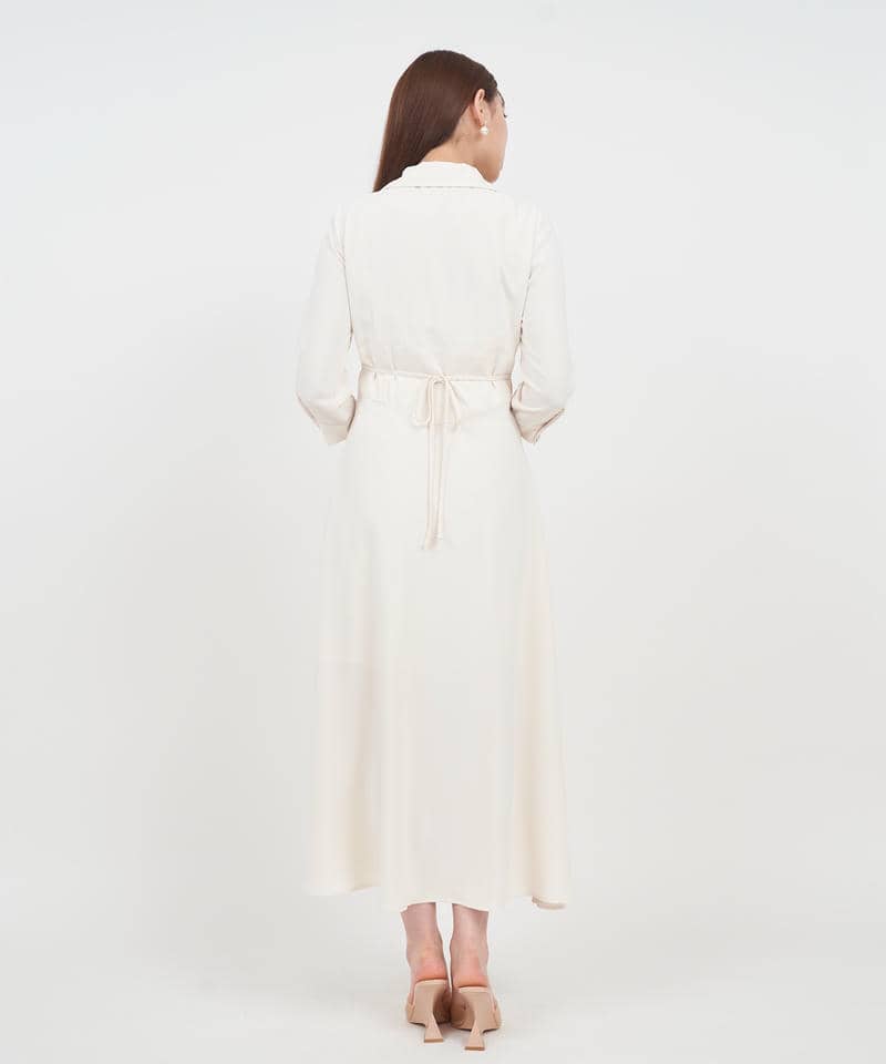 コルセット切替ロングシャツワンピース 詳細画像 オフホワイト 3