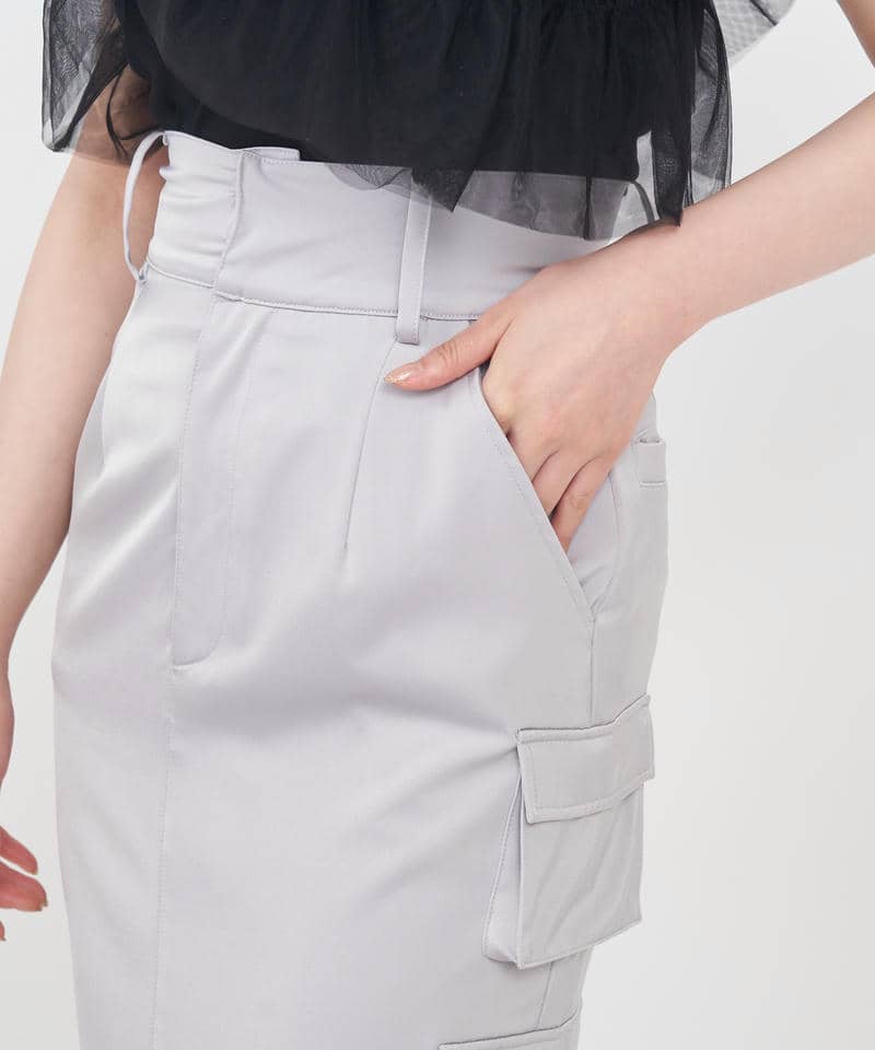 カーゴロングタイトスカート 詳細画像 グレー 10