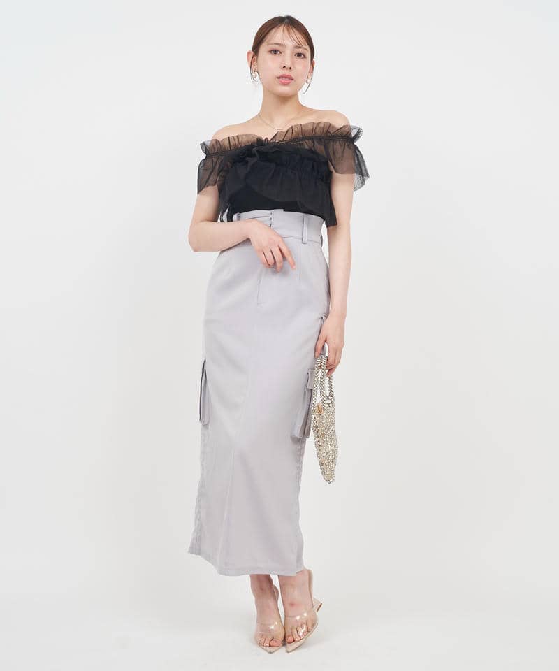 カーゴロングタイトスカート 詳細画像 グレー 11