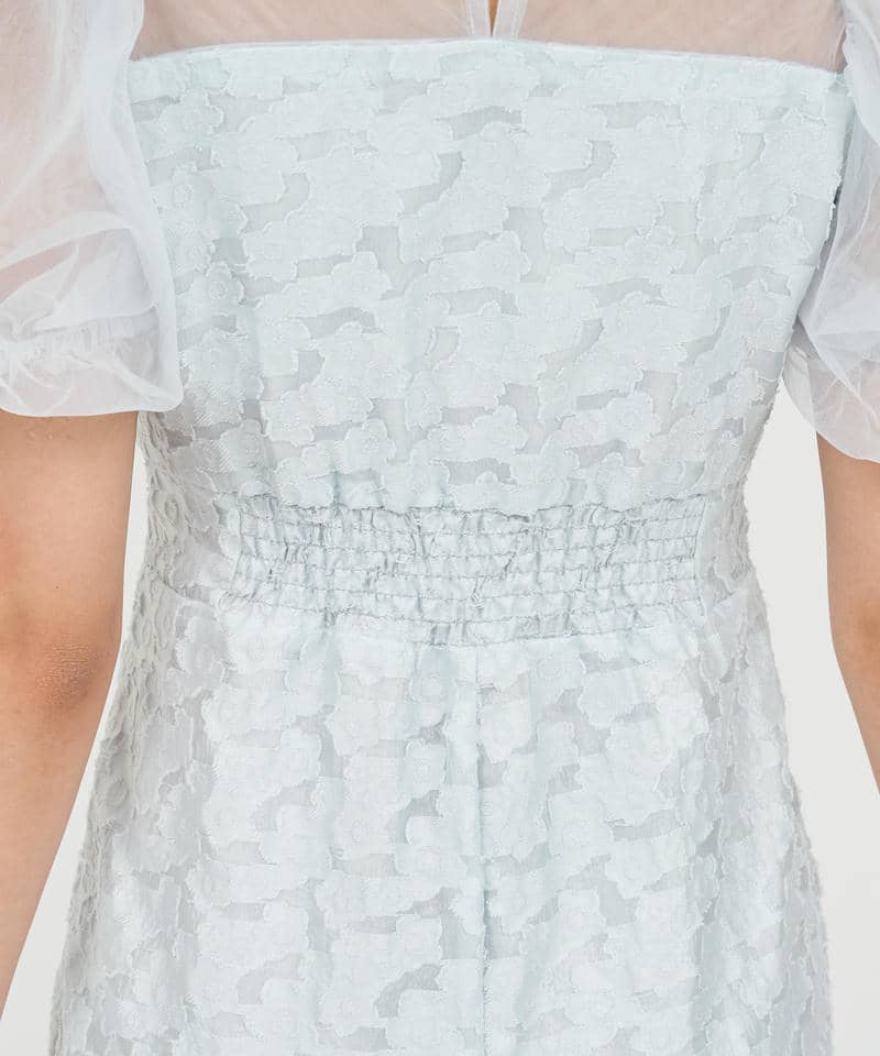 チュールドッキングジャガードマーメイドワンピース 詳細画像 グリーン 6