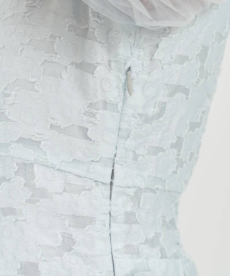 チュールドッキングジャガードマーメイドワンピース 詳細画像 グリーン 8