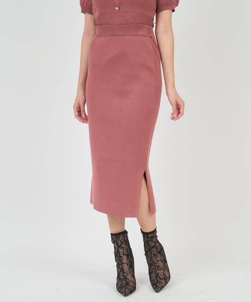 スリットタイトニットスカート 詳細画像