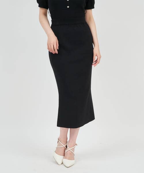 スリットタイトニットスカート 詳細画像