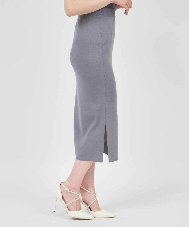 スリットタイトニットスカート 詳細画像 グレー 2