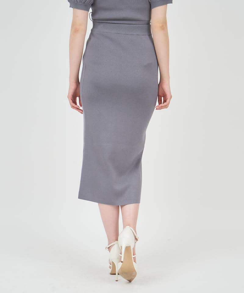スリットタイトニットスカート 詳細画像 グレー 3