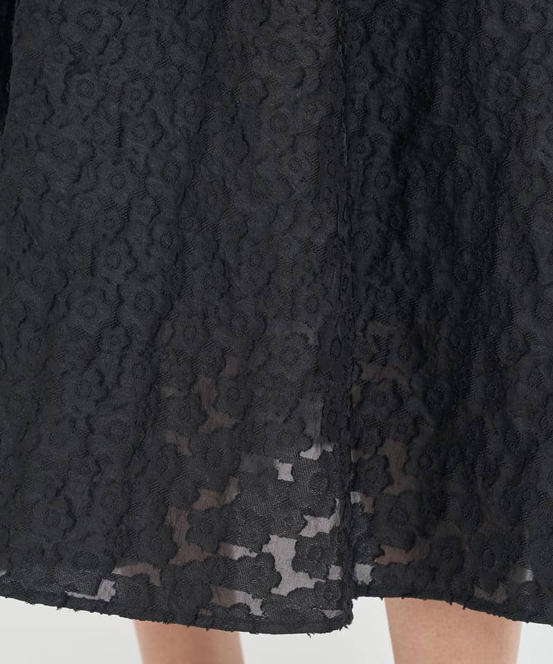ハイウエストジャガードフレアスカート 詳細画像 ブラック 5