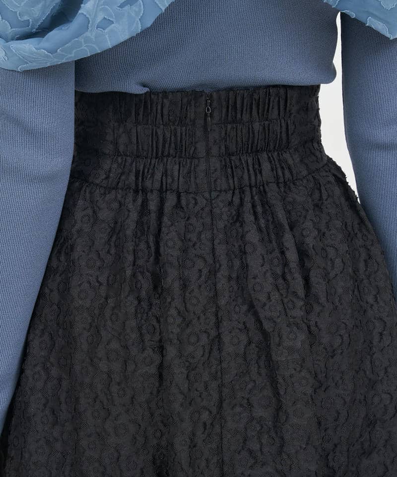 ハイウエストジャガードフレアスカート 詳細画像 ブラック 6