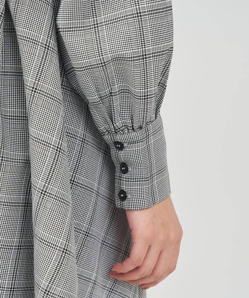 コルセット風フロントZIPシャツワンピース 詳細画像 チェック 6