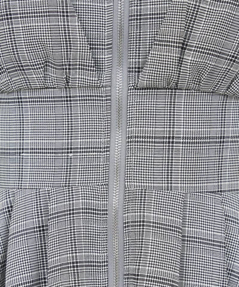 コルセット風フロントZIPシャツワンピース 詳細画像 チェック 8