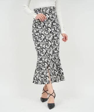 柄ストレッチマーメイドスカート