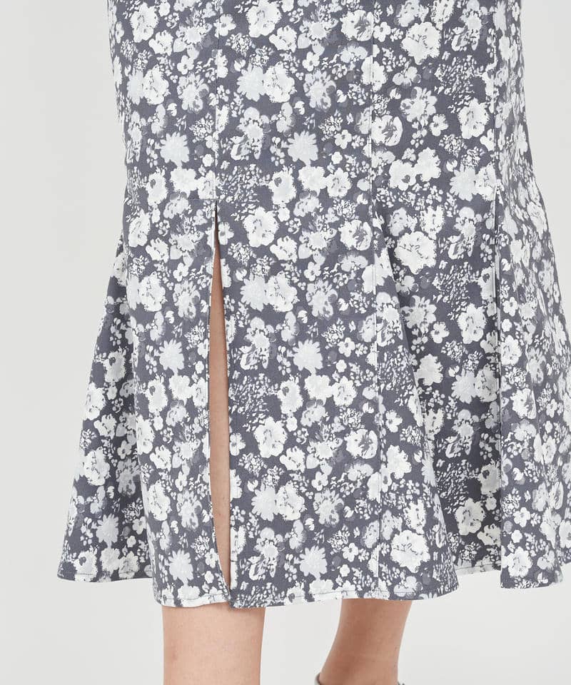 柄ストレッチマーメイドスカート 詳細画像 グレー 4