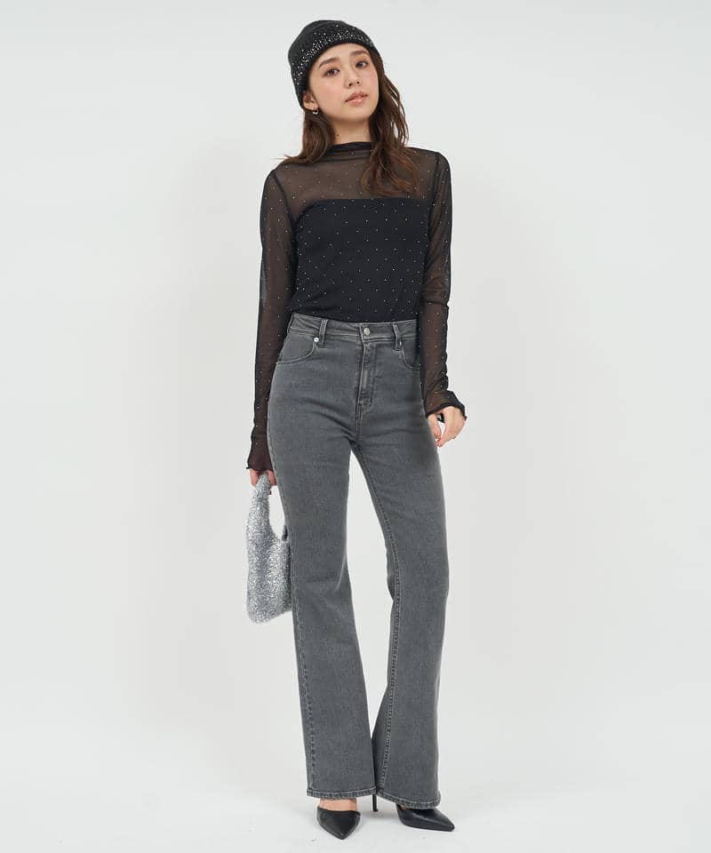 フレアデニムパンツ 詳細画像 ブラックデニム 2