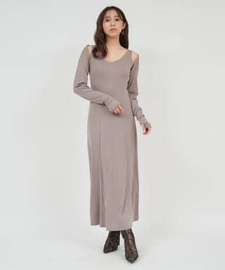 ボレロ付ビジューストラップワンピース