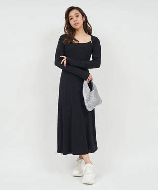 ボレロ付ビジューストラップワンピース