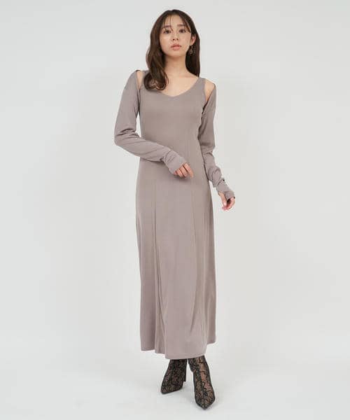 ボレロ付ビジューストラップワンピース 詳細画像