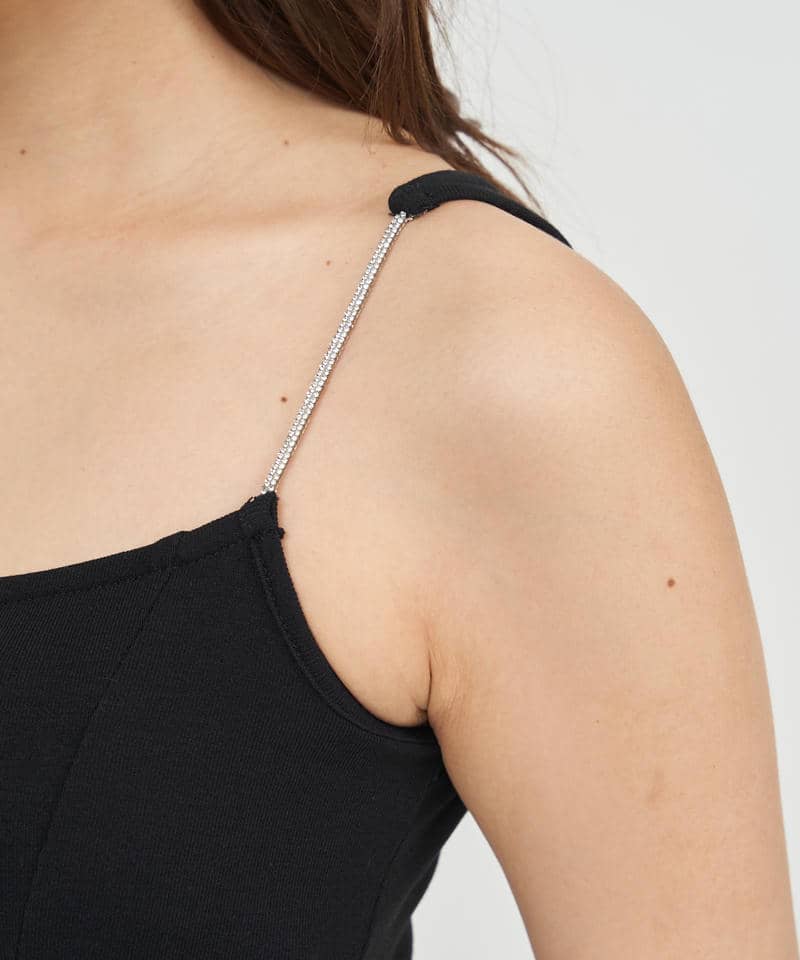 ボレロ付ビジューストラップワンピース 詳細画像 ブラック 9