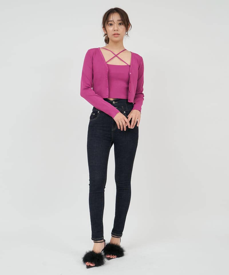 クロスキャミカーデアンサンブル 詳細画像 ピンク 2